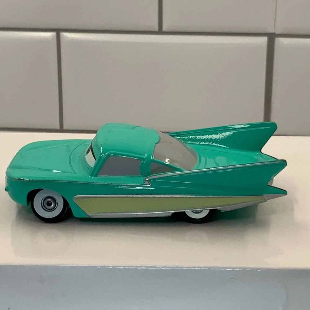 Disney Pixar Cars Flo Pull Back and Go Teal Diecast Toy Car - Picture 1 of 9